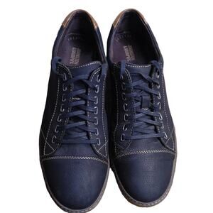 Johnson and Murphy Sheepskin Black lace up loafers with brown accents 11.5 EUC